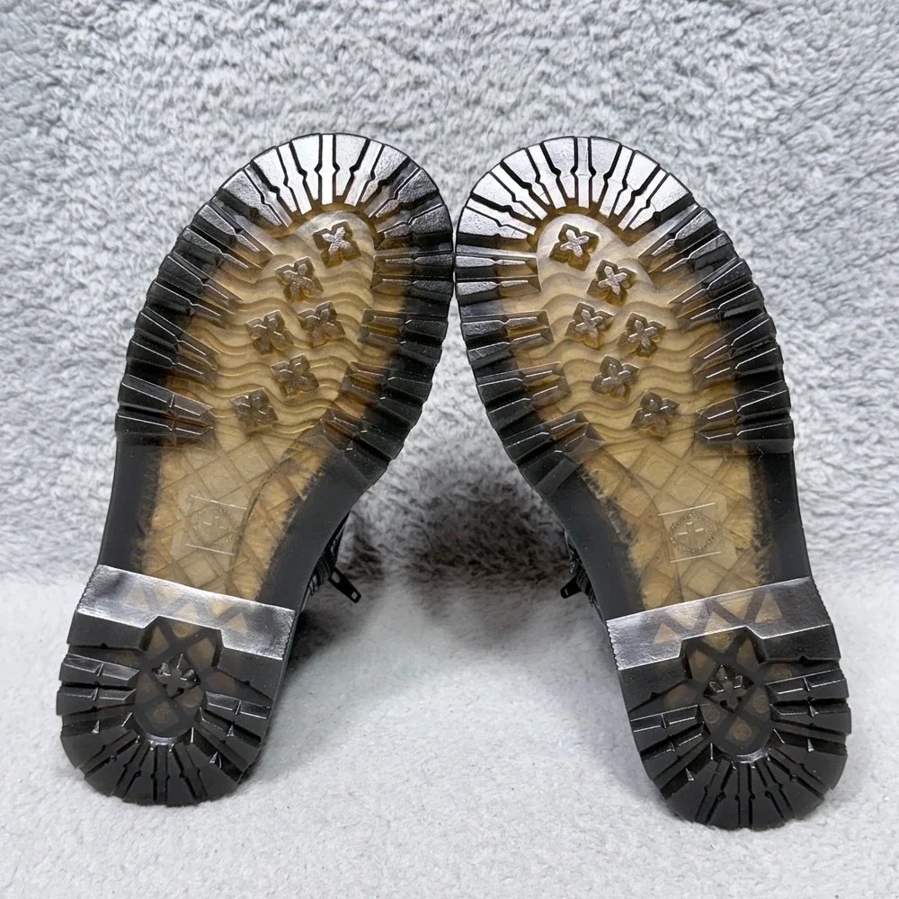 Dr.‎ Martens 1460 Sticker Print Kids Size 4 Combat Boots Black Leather